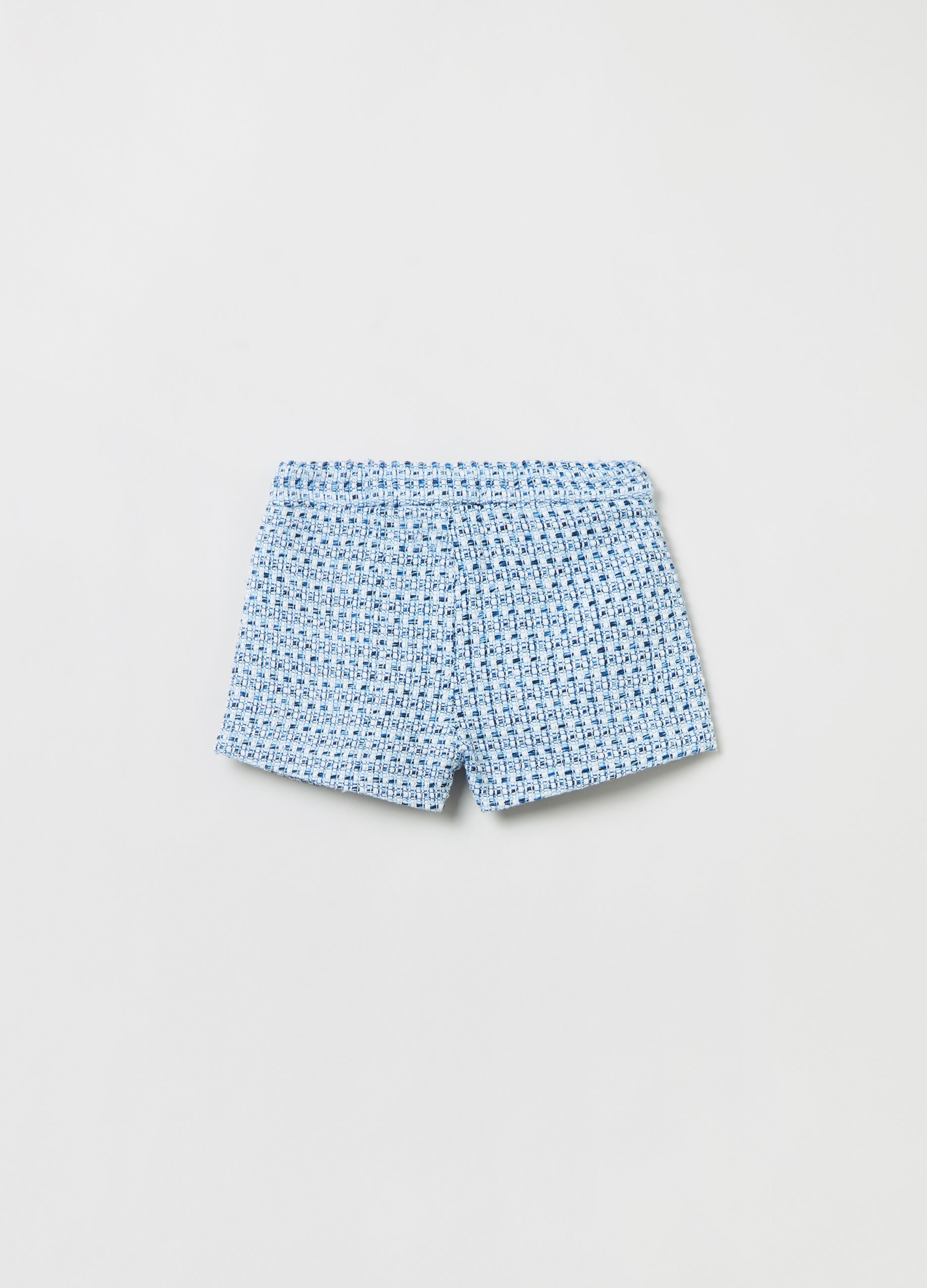 Shorts bouclé con motivo geometrico_1