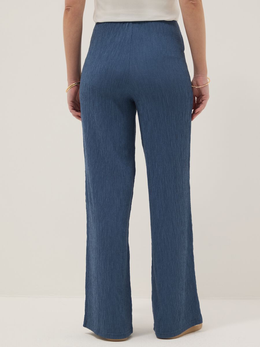 Pantaloni premaman blu in viscosa elasticizzata relaxed fit_2