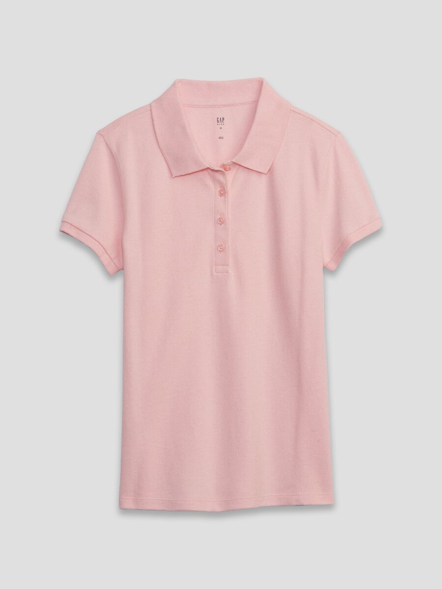 Solid colour pique polo shirt_0