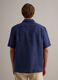 Blue pure linen short-sleeved bowling-collar shirt, regular fit_3