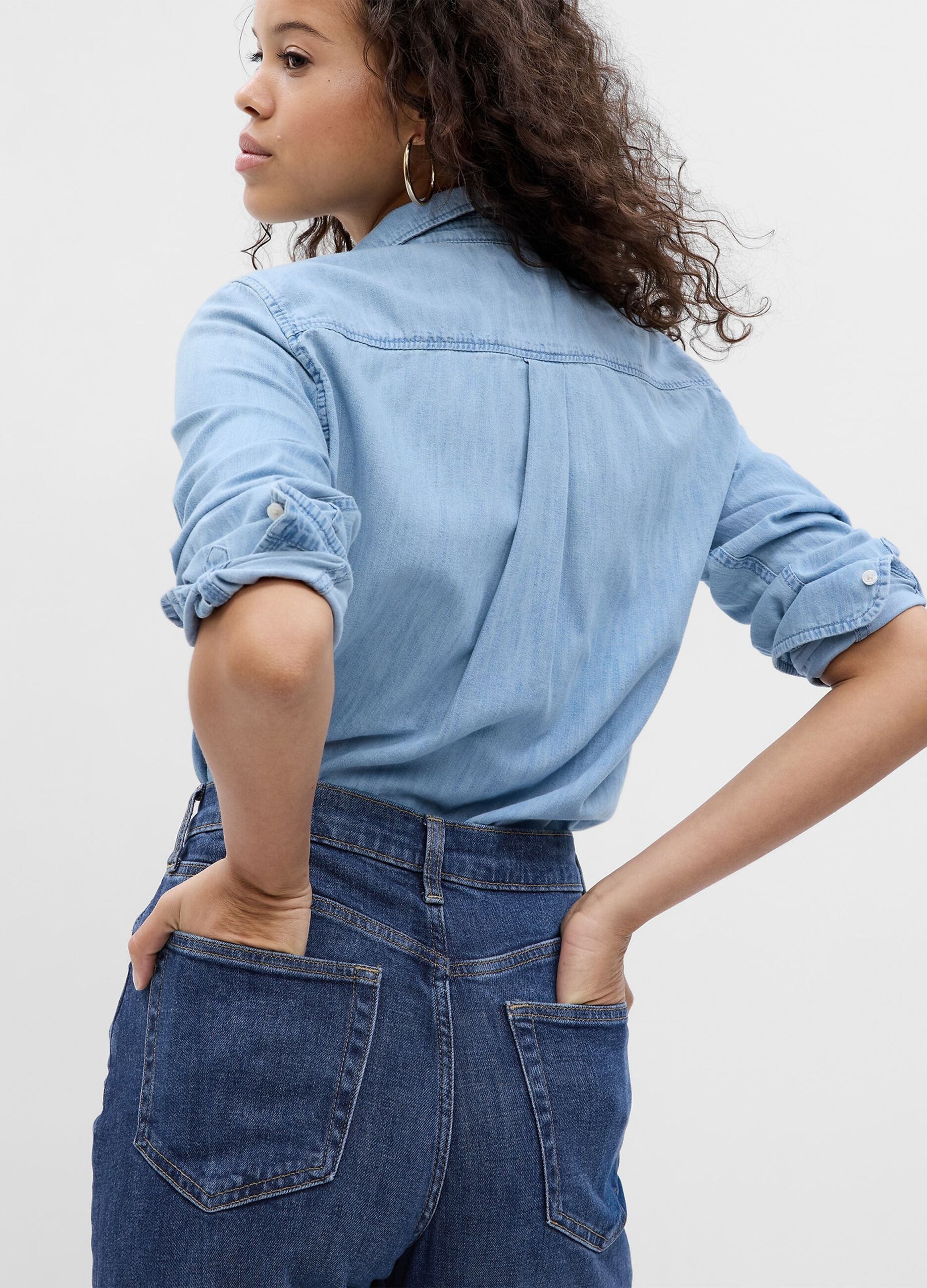 Denim shirt with pocket