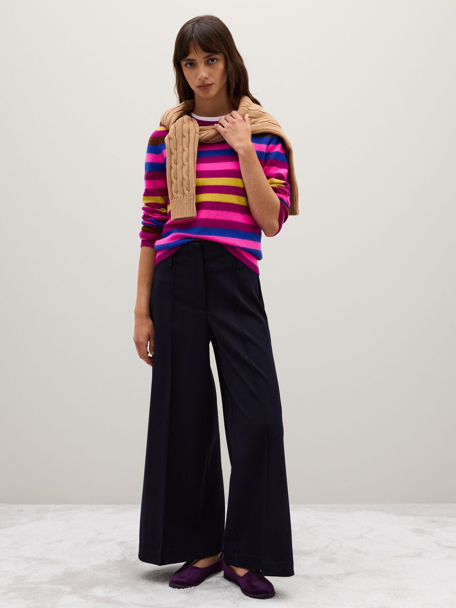 Wide Leg Blue Trousers_0