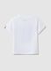 Girls' White Regular Fit Stretch Cotton T-shirt with Print_4