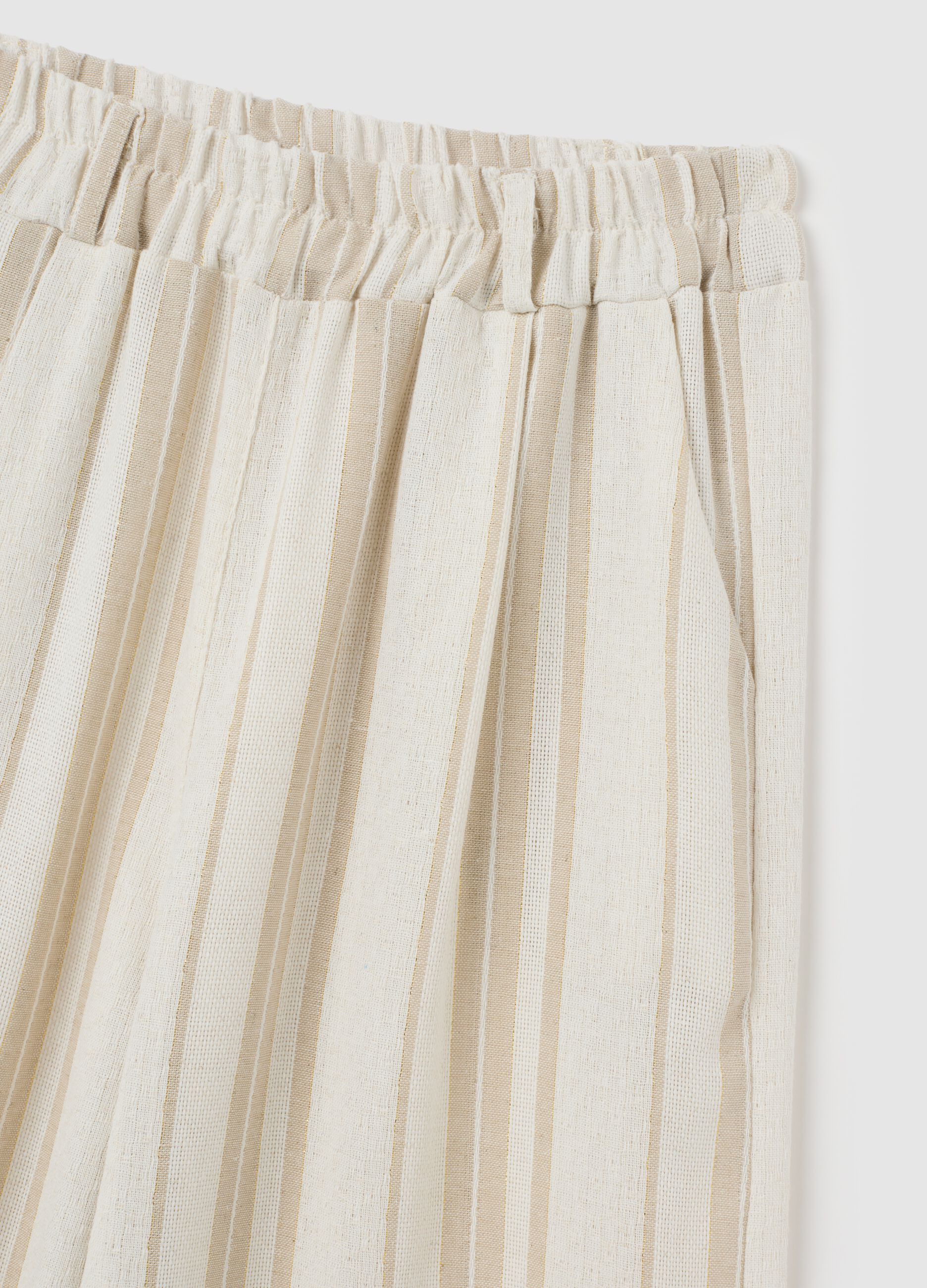 Pantaloni da donna in misto cotone multicolor regular fit