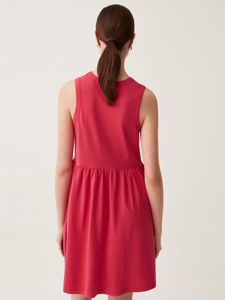 Short sleeveless dress in cotton_2