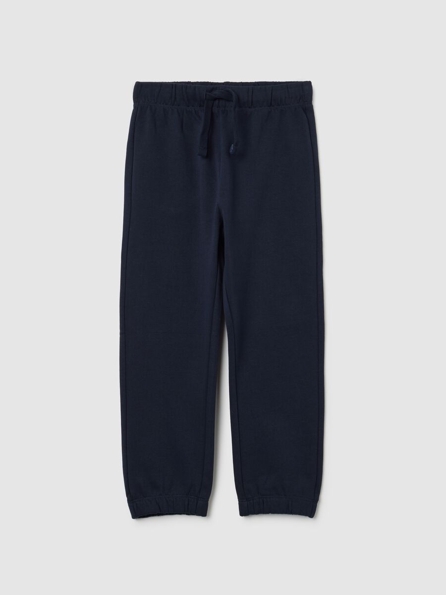 Children's blue pure cotton trousers regular fit_0