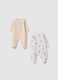 Multi-coloured pure cotton baby sleepsuits twin-pack with Disney prints_0