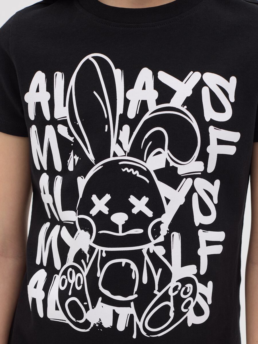 Cotton T-shirt with "Always myself" print_1