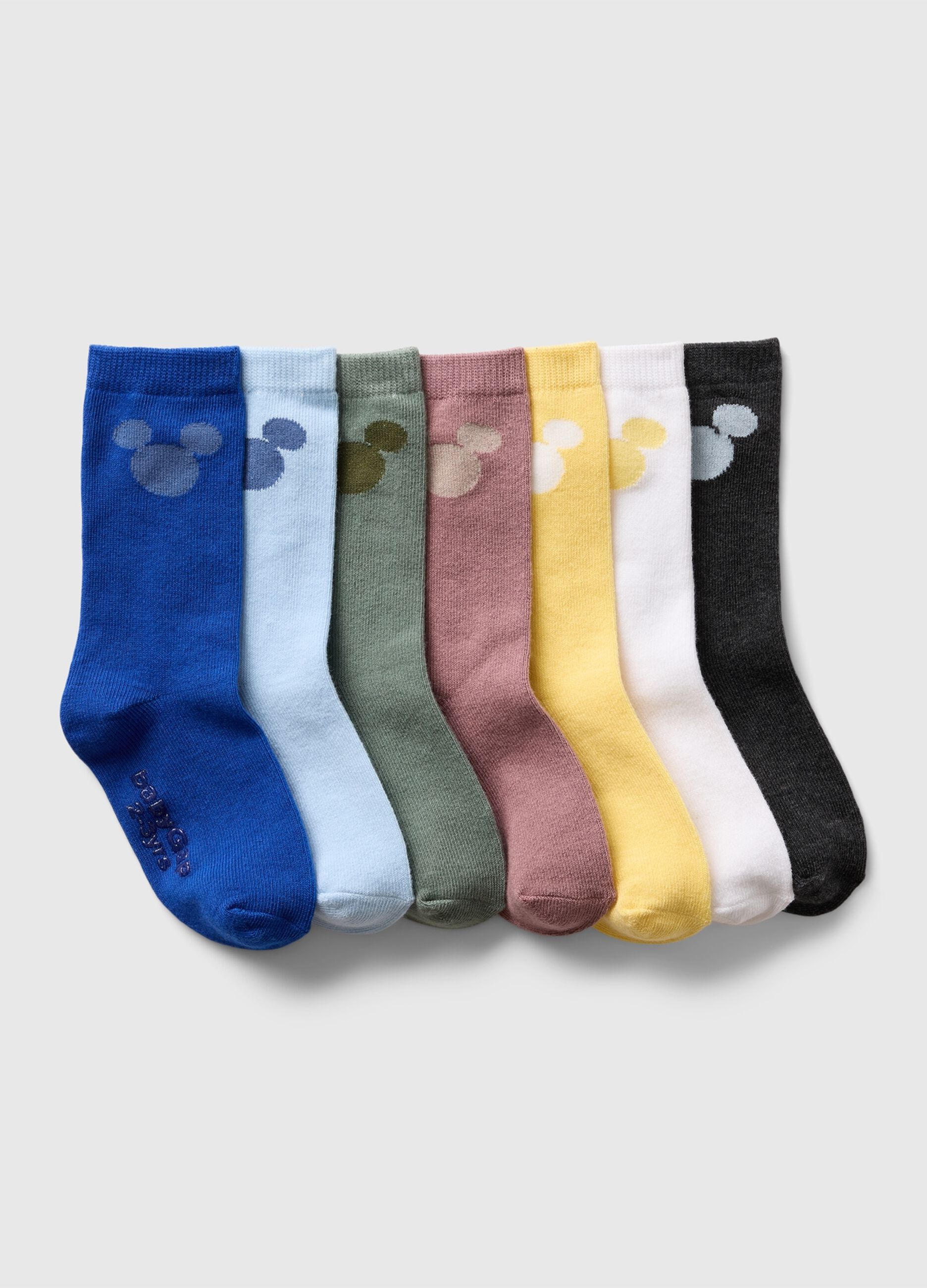 Seven-pair pack short socks with Mickey Mouse design