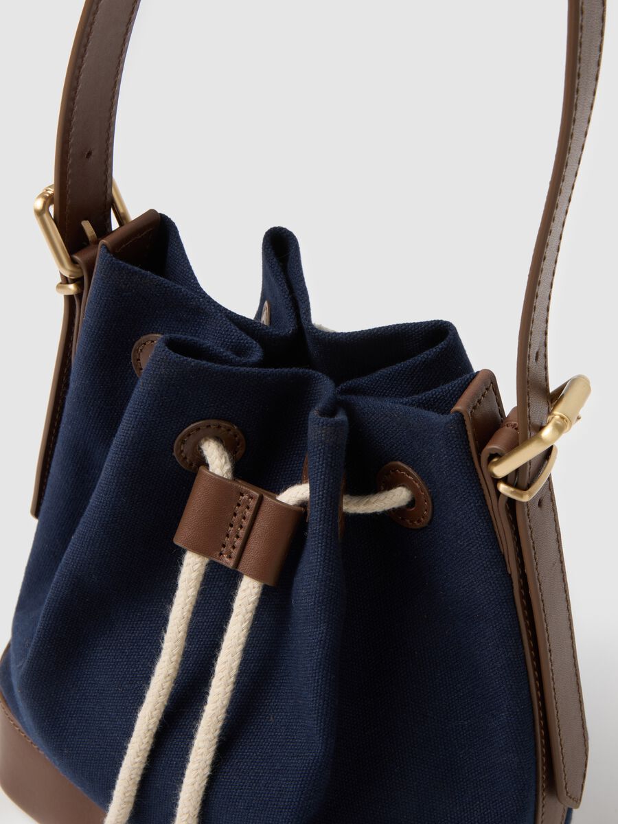 Multicolour pure cotton shoulder bag with drawstring closure_2