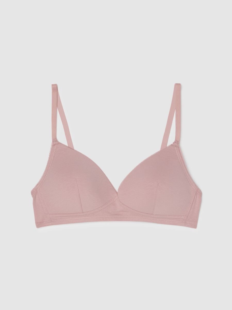 Reggiseno rosa in cotone elasticizzato_0