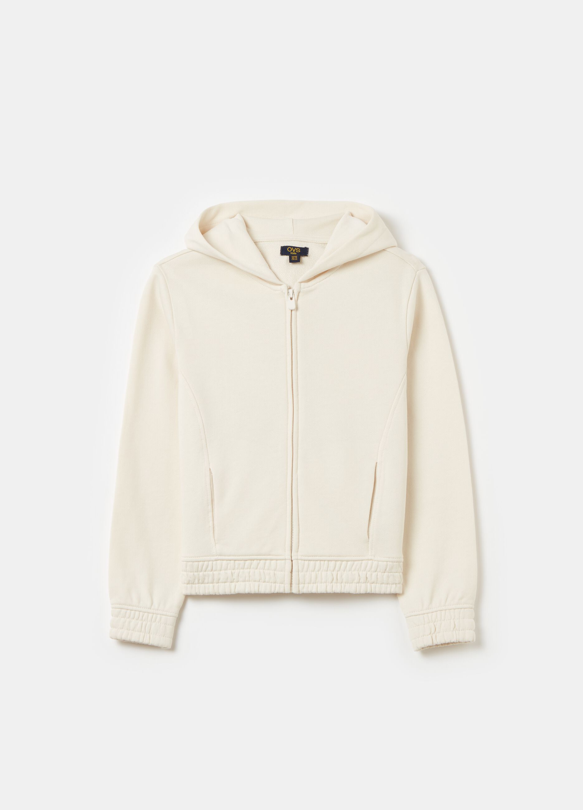 Essential organic cotton full-zip sweatshirt with hood