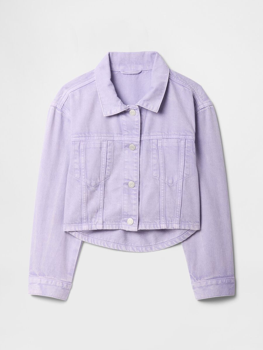 Purple cropped jacket for girls_3
