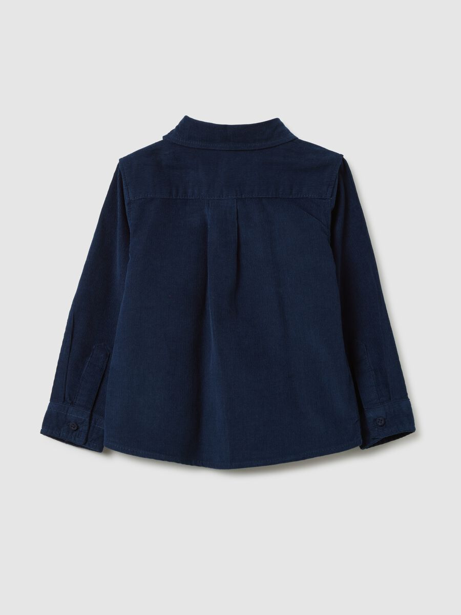 Camicia da bambino in puro cotone blu regular fit_1