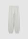 Girls' White Cotton Joggers Regular Fit_4