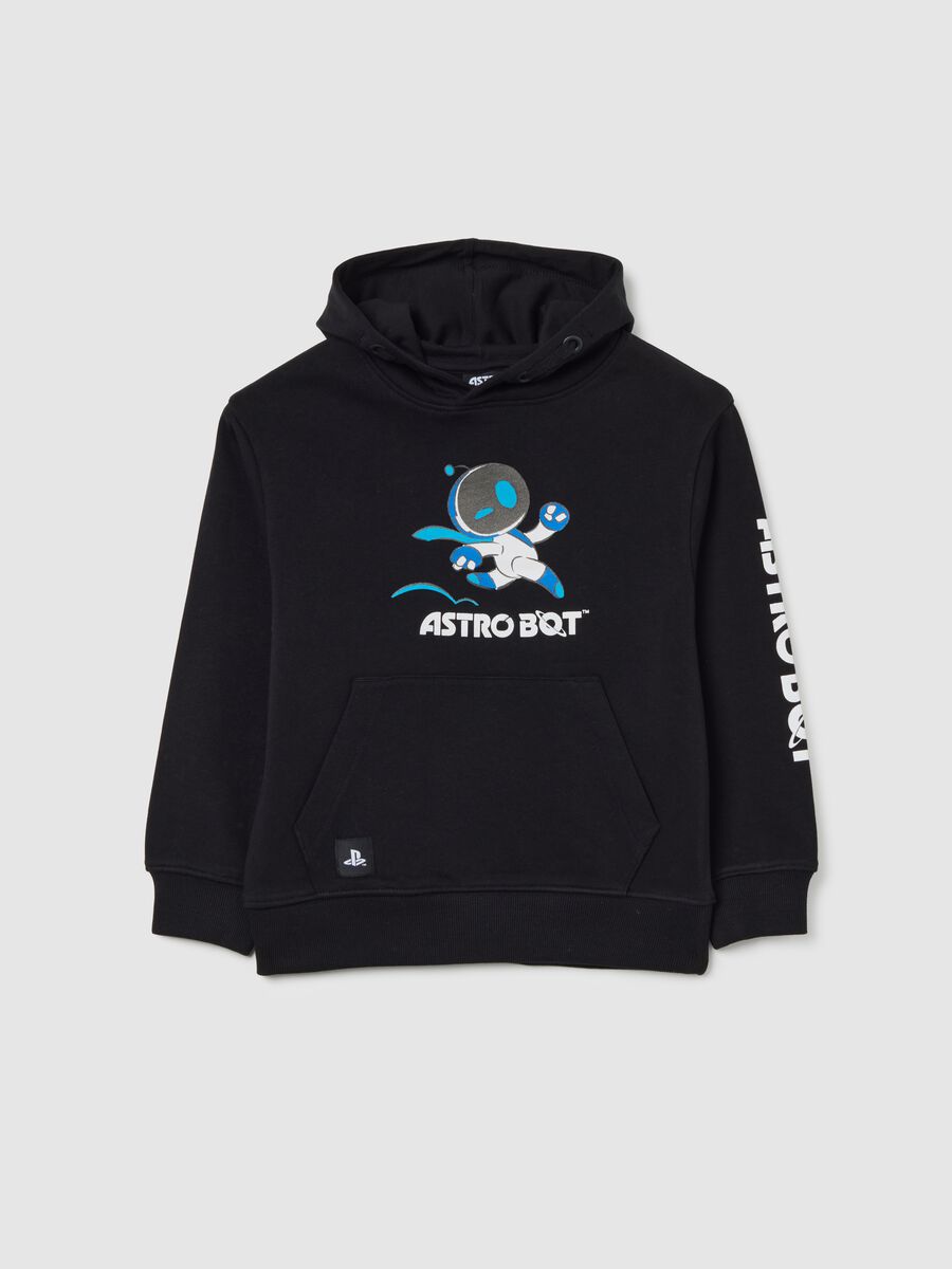 Kids' black pure cotton oversized fit hoodie_0