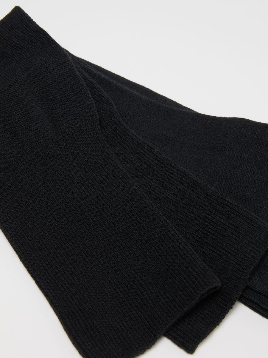 Two-pack men's black long socks in cotton blend_2
