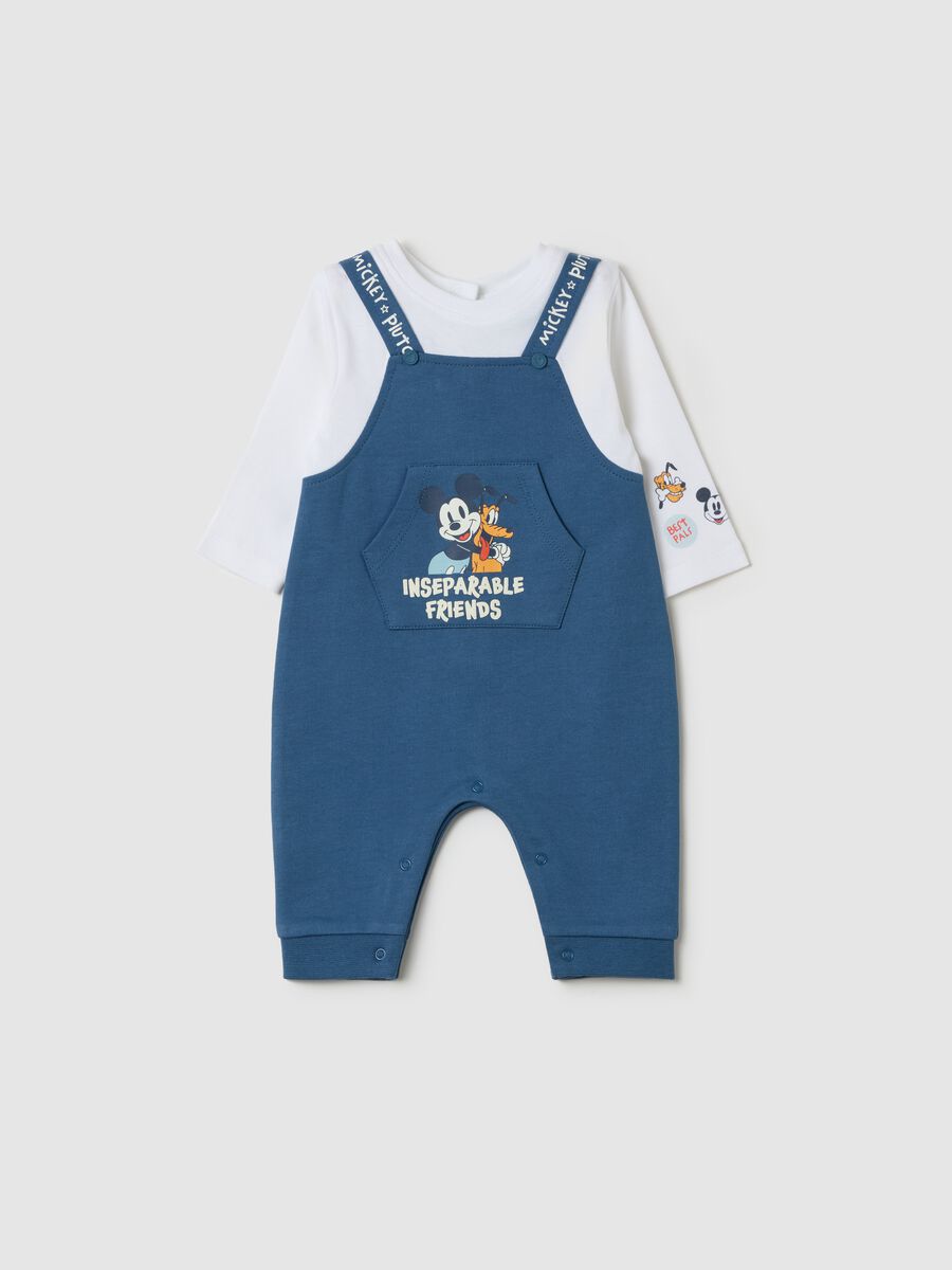 Cotton onesie with Mickey Mouse and Pluto print_0