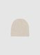 Beige knitted beanie with beads_1