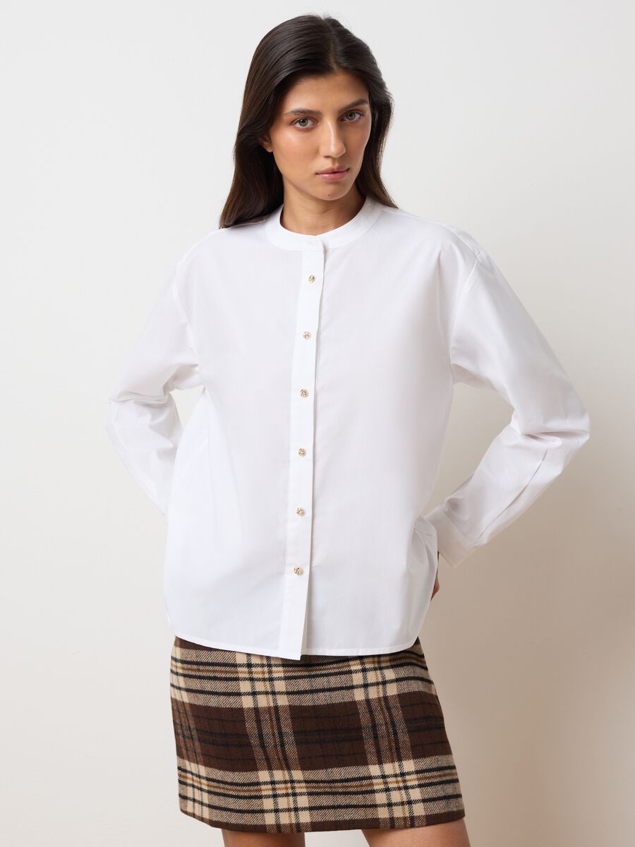Camicia in puro cotone bianca regular fit_1