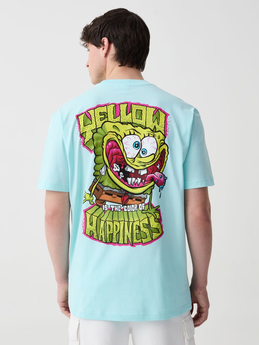 Cotton T-shirt with Spongebob print_1