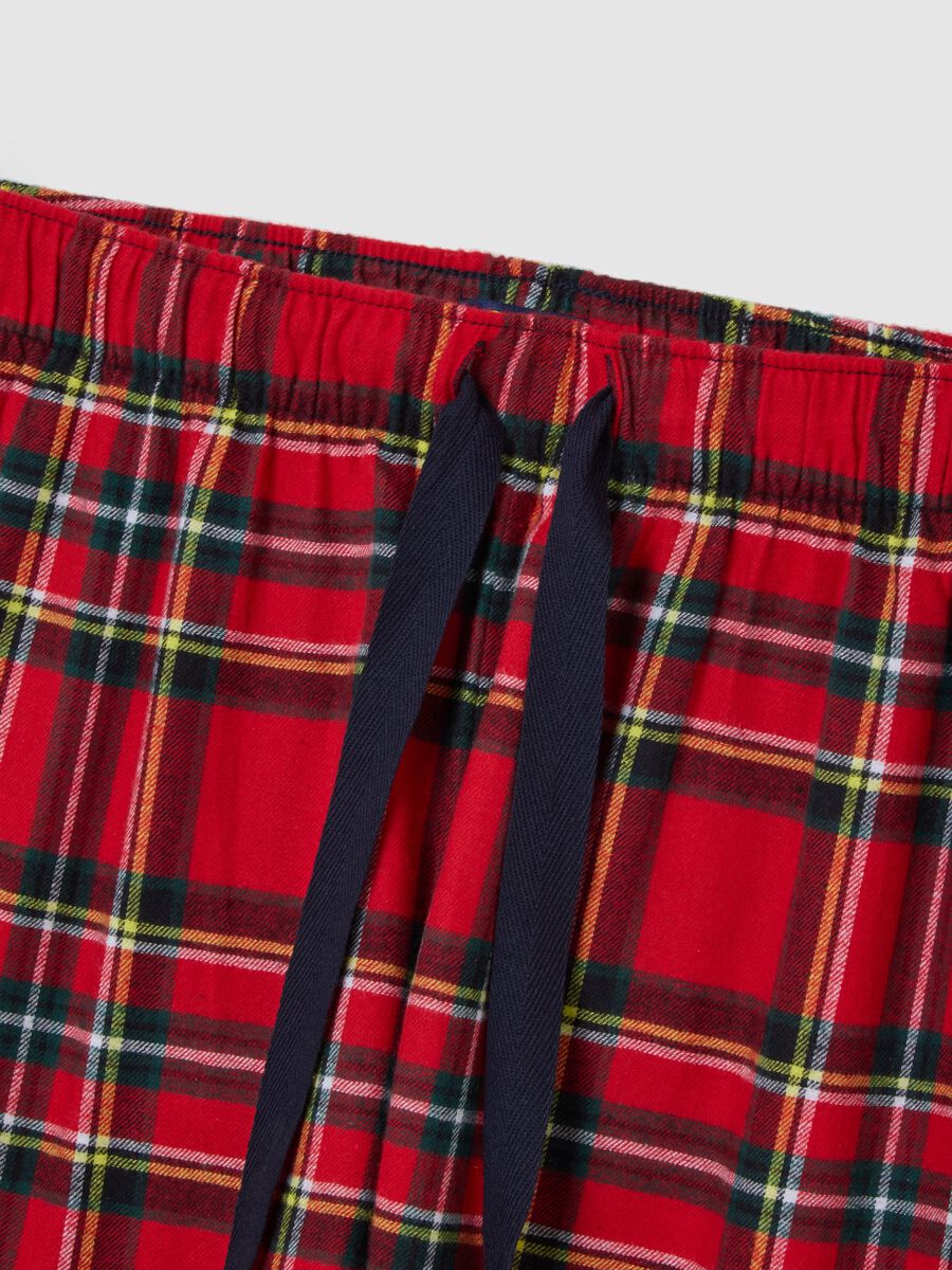 Pure Cotton Multicolour Checked Pyjama Trousers_5