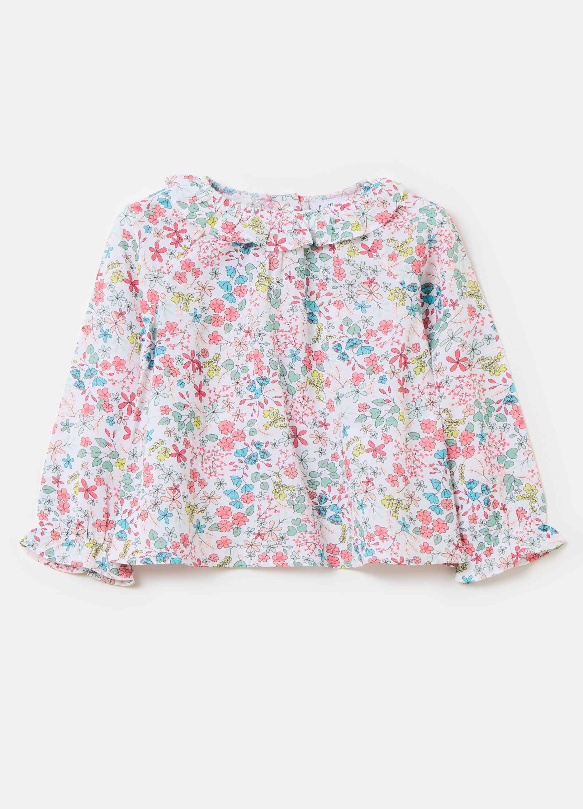 Cotton blouse with floral print
