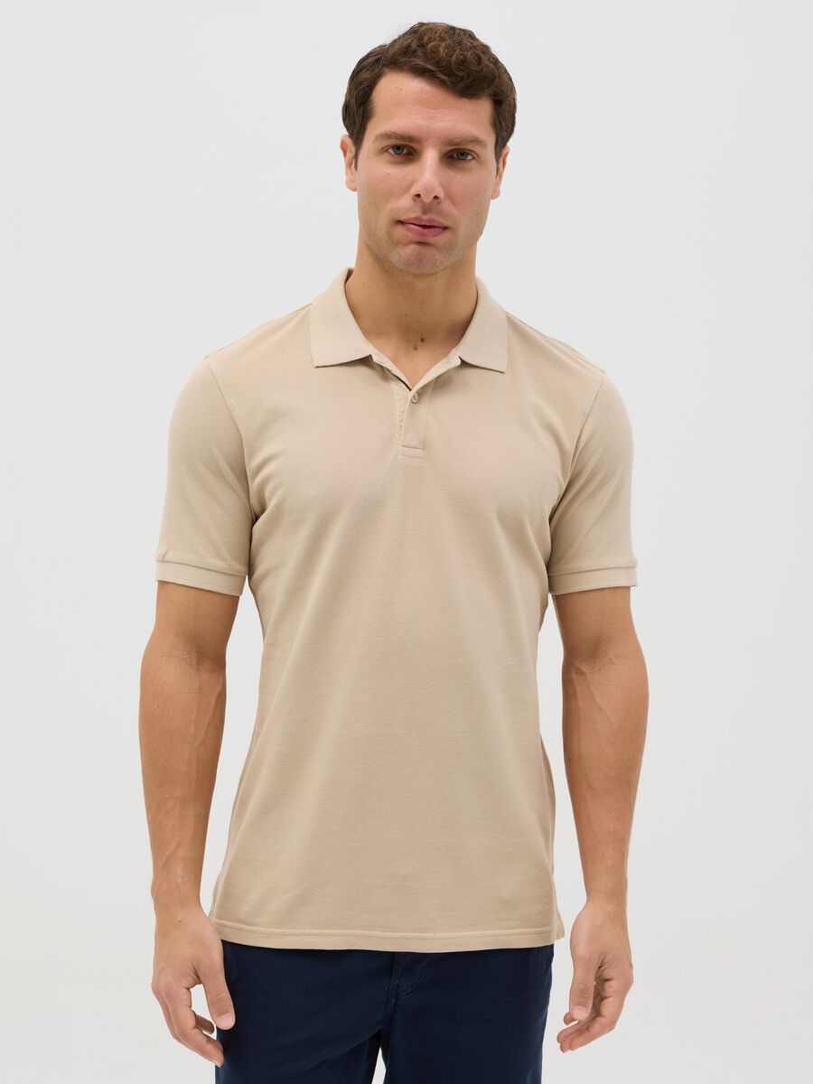100% cotton piqué polo shirt_0