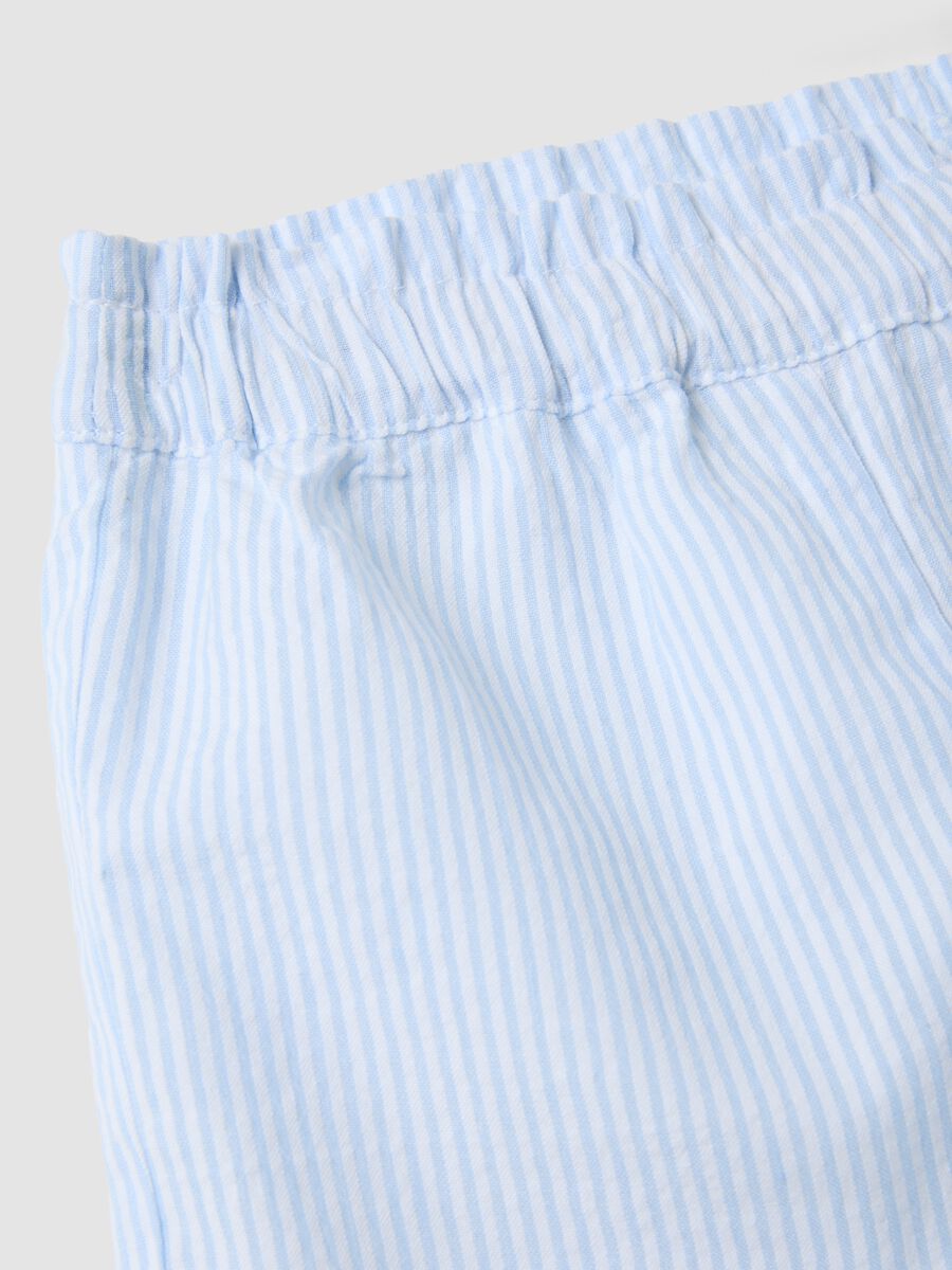 Blue striped pure cotton shorts_2