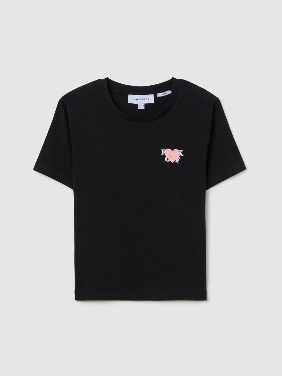 Stretch cotton T-shirt with embroidery_4