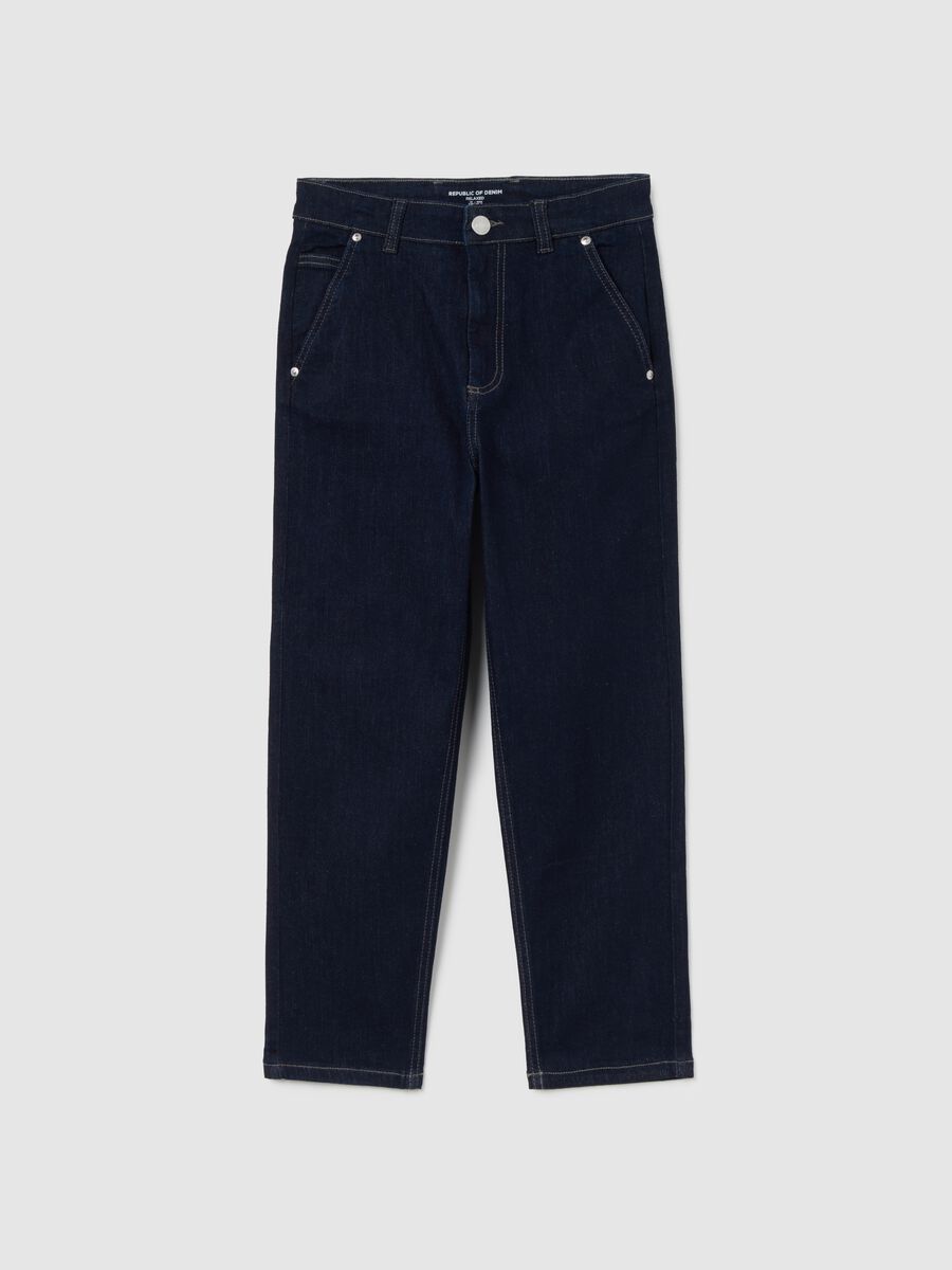 Boy's blue relax fit stretch denim jeans_0