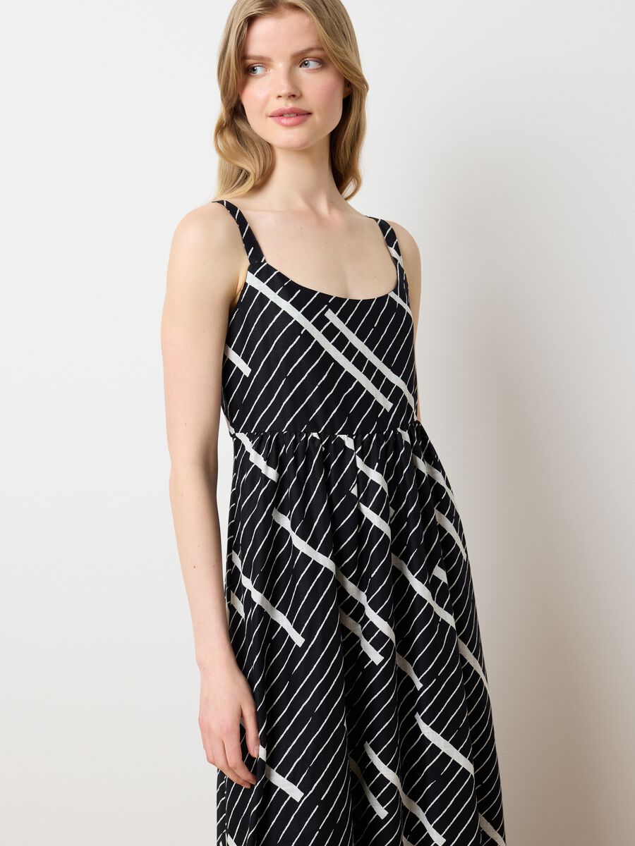 Women's long dress in pure multicoloured cotton, oversize_1