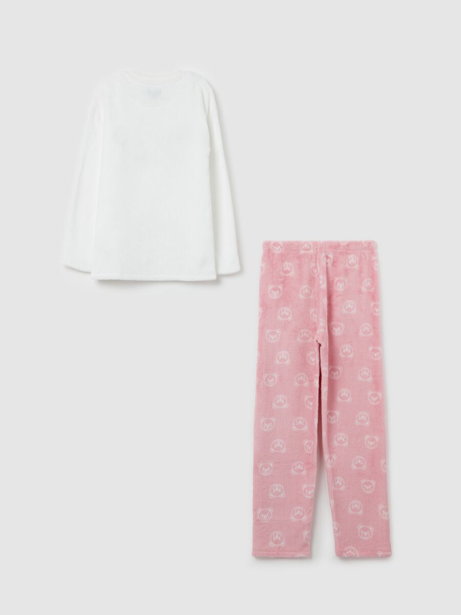 Fleece pyjamas with "Mood of the day" embroidery_1