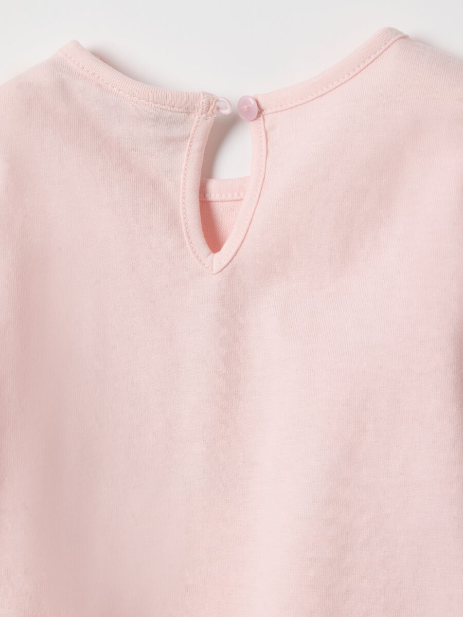 Girls' Pink Regular Fit Pure Cotton T-Shirt_3