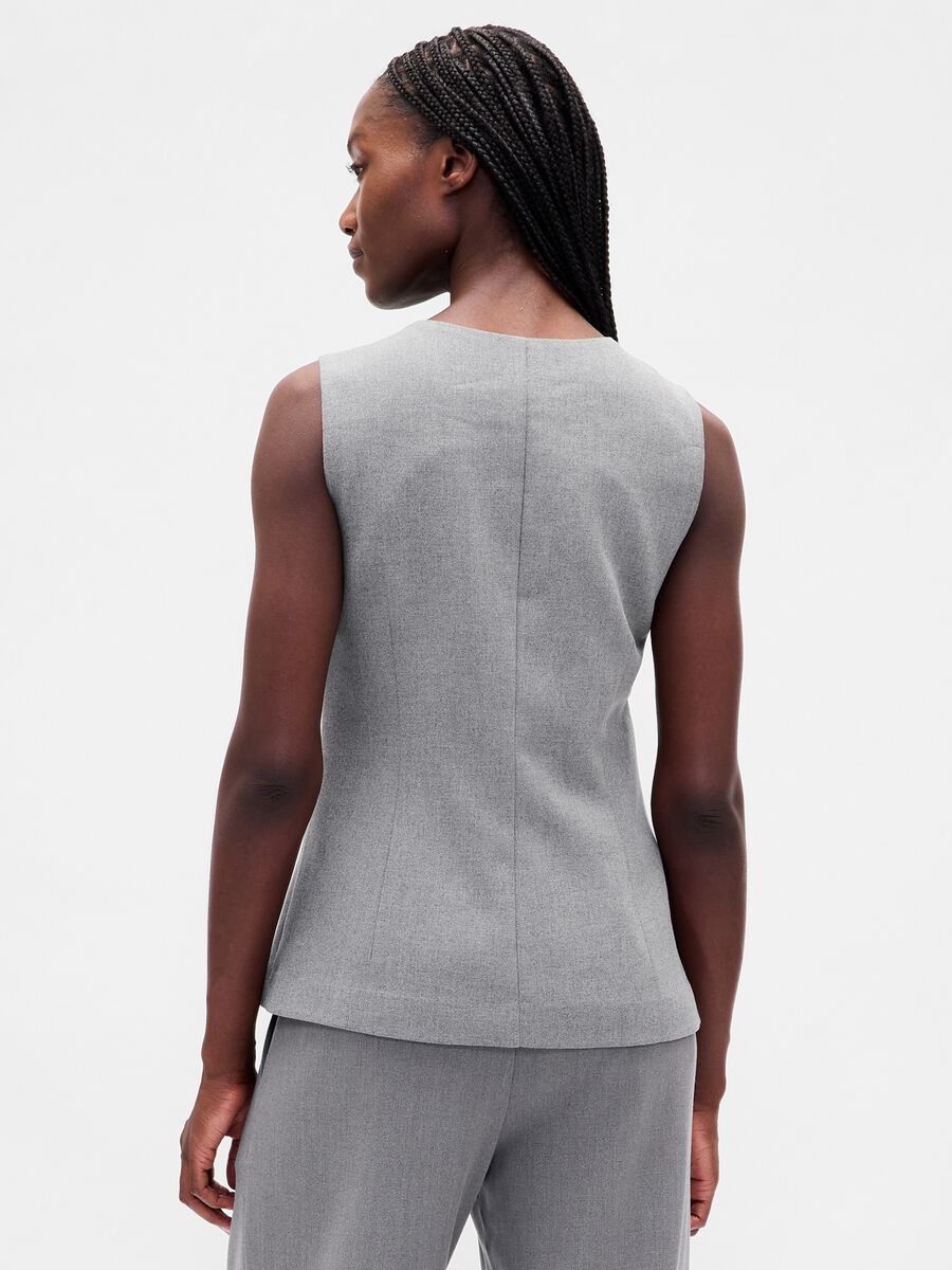 Grey Waistcoat in Stretch Fabric_2