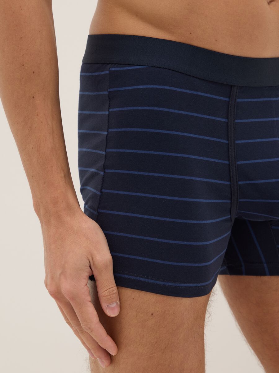 Pack of three blue stretch cotton boxers regular fit_3