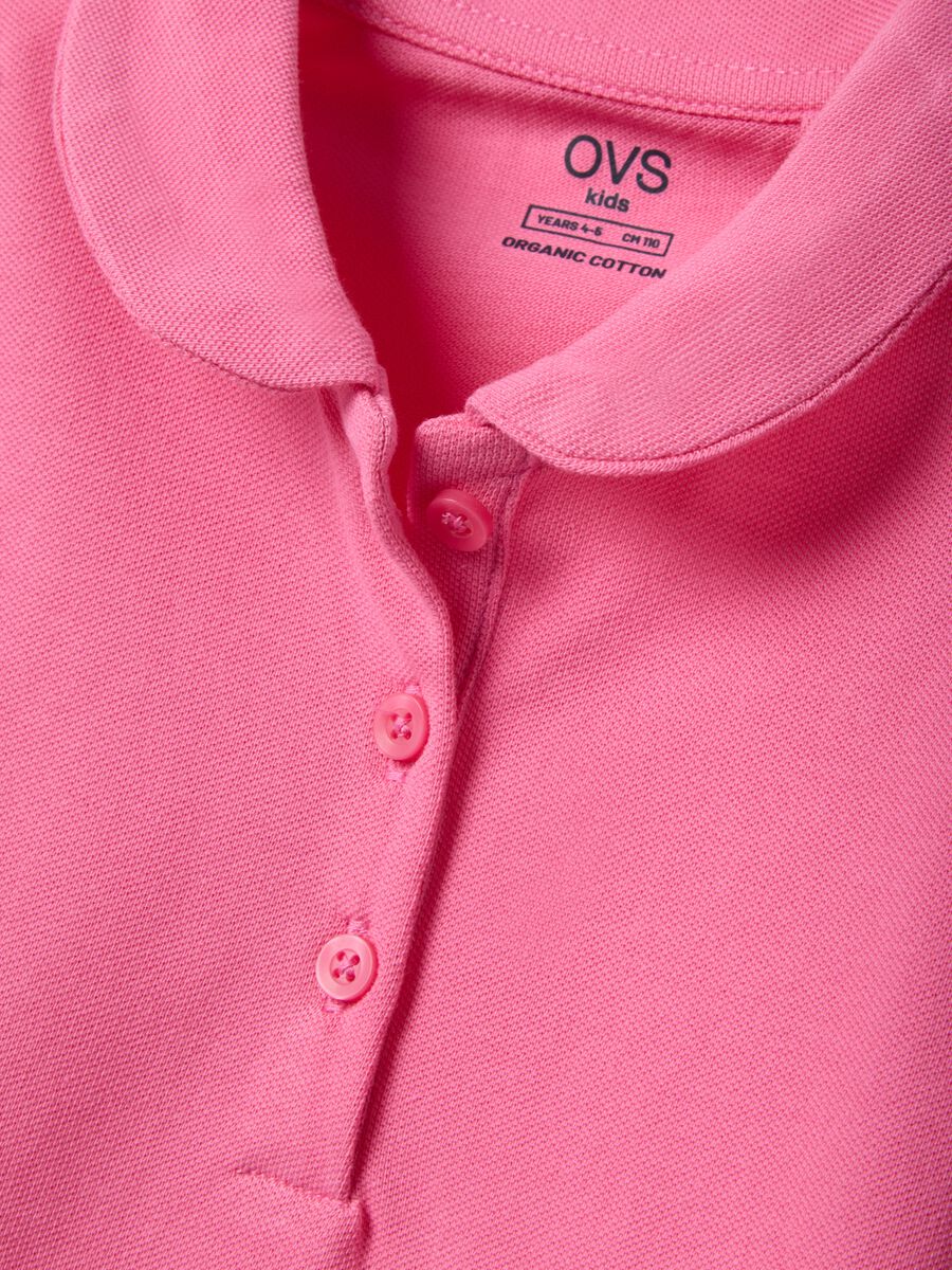 Polo in puro cotone rosa da bambina regular fit_2