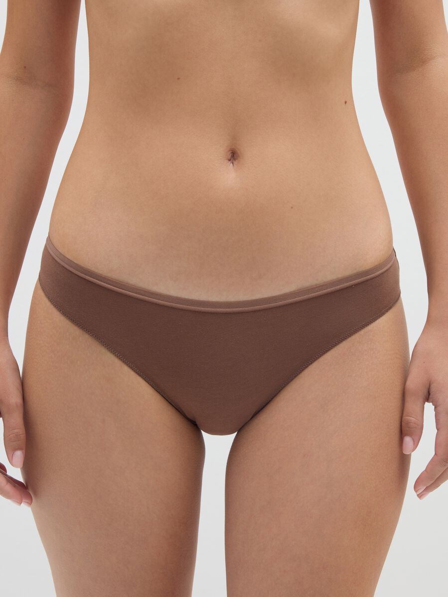 Set multipack slip in cotone elasticizzato marrone_1