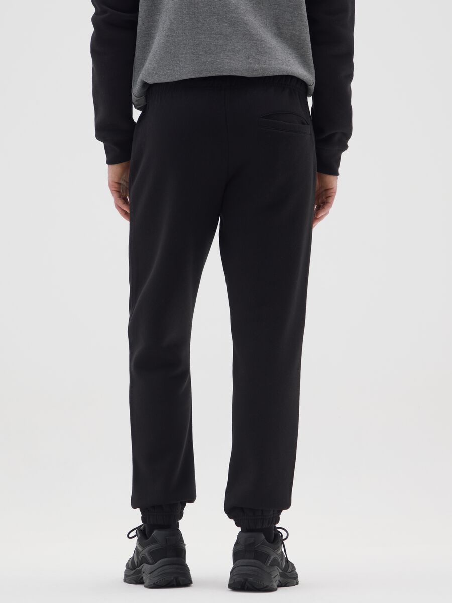 Black Cotton Blend Jogger Pants_2