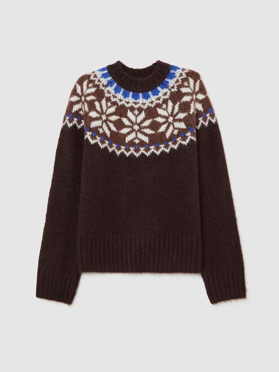 Brown jumper with jacquard pattern_4