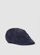 Coppola blu navy in puro cotone a costine_0