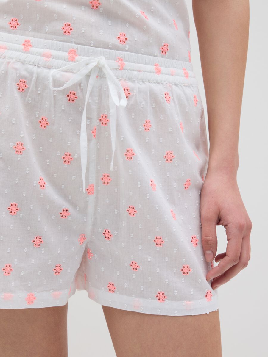 Women's white pure cotton regular fit pyjama_3