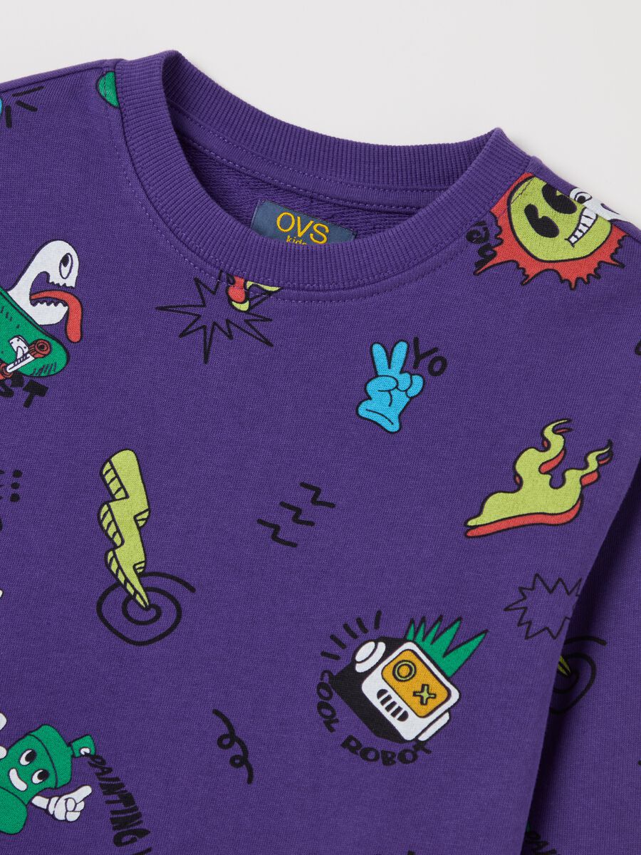 French terry sweatshirt with graffiti-style print_2