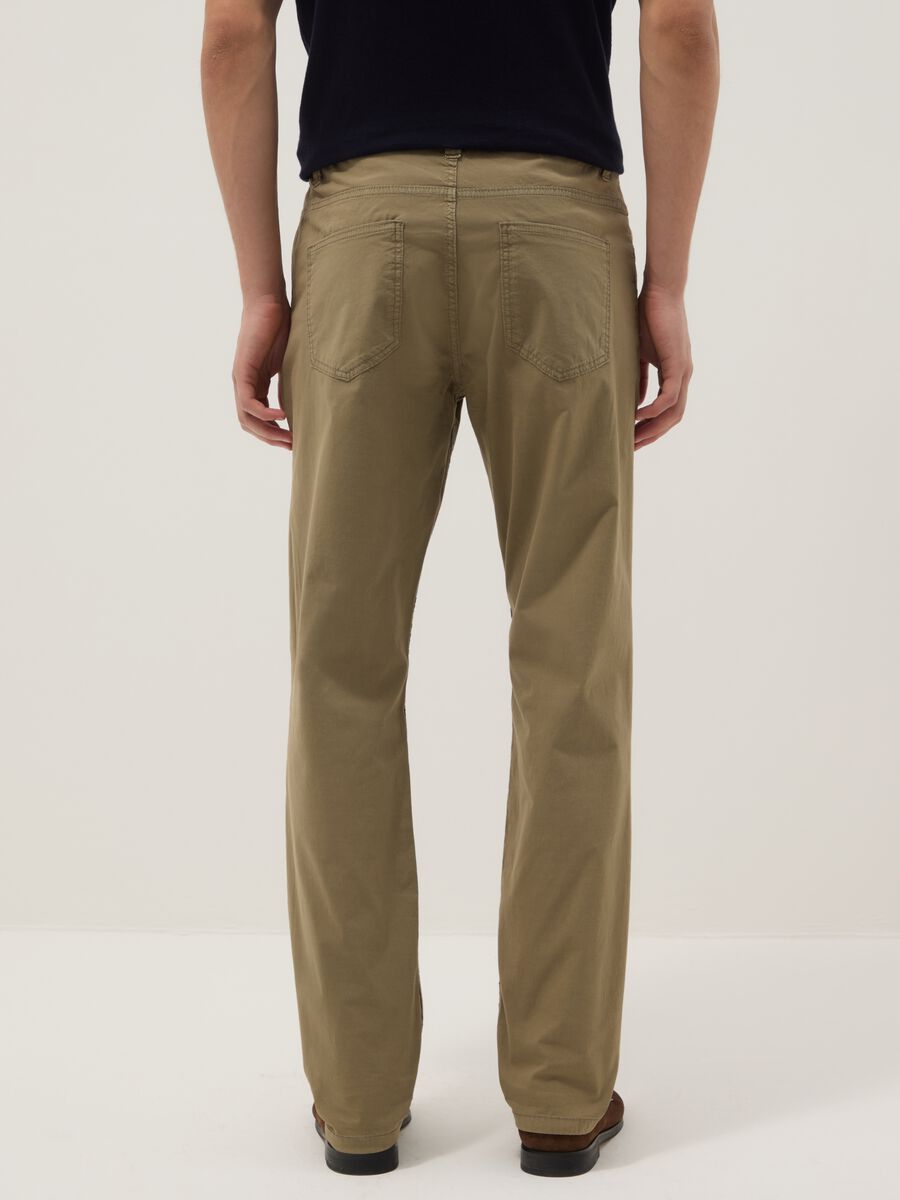 Slim fit green stretch cotton trousers_2