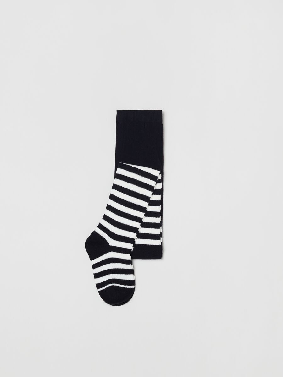 Collant stretch con fantasia a righe_0