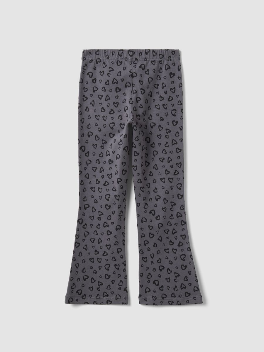 Girls&rsquo; grey skinny organic cotton leggings with heart print_1