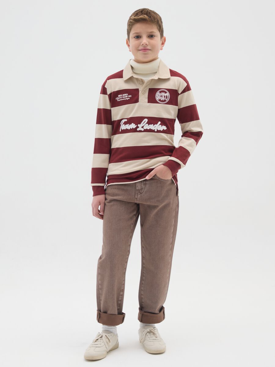Boys' brown jeans in pure cotton regular fit_0