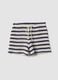 Blue and white striped stretch cotton crochet shorts, regular fit_4