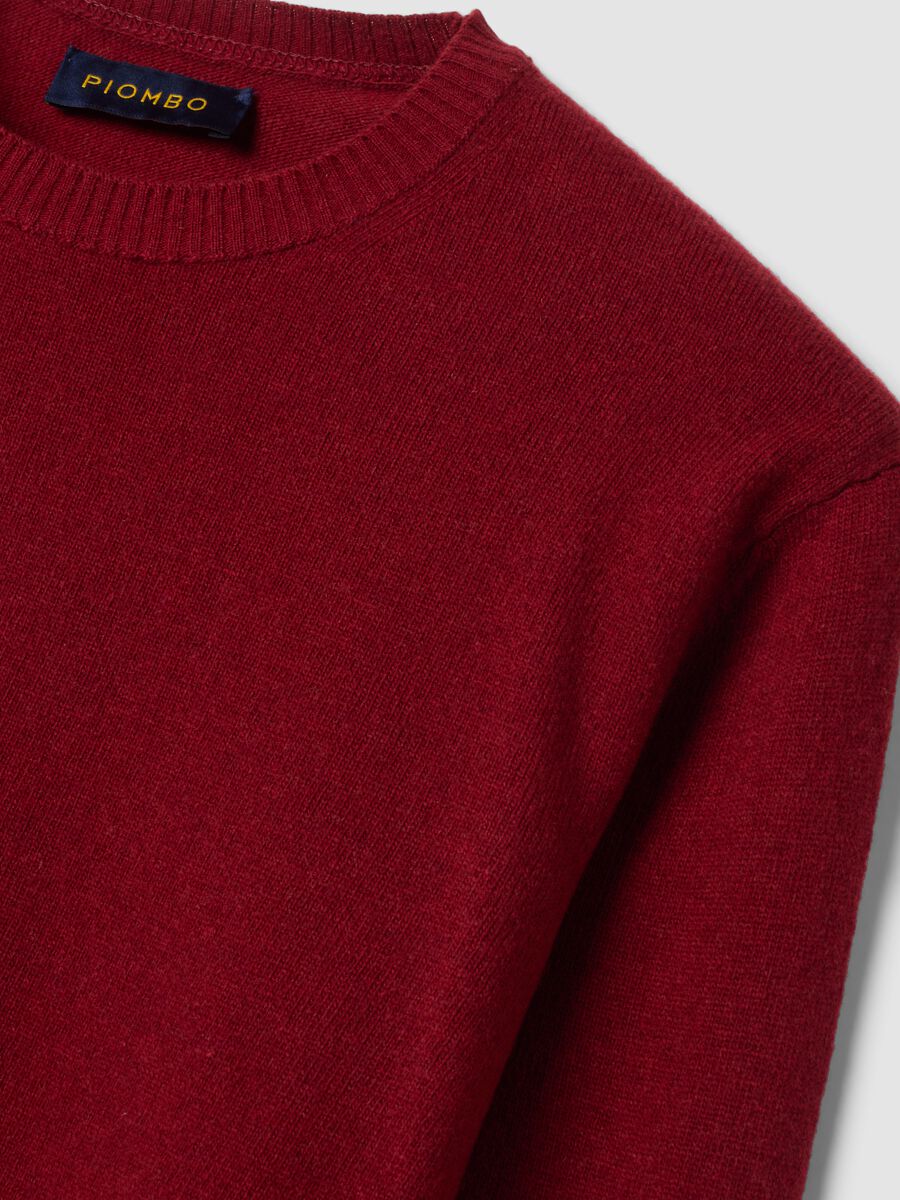 Pullover rosso in pura lana a girocollo regular fit_1