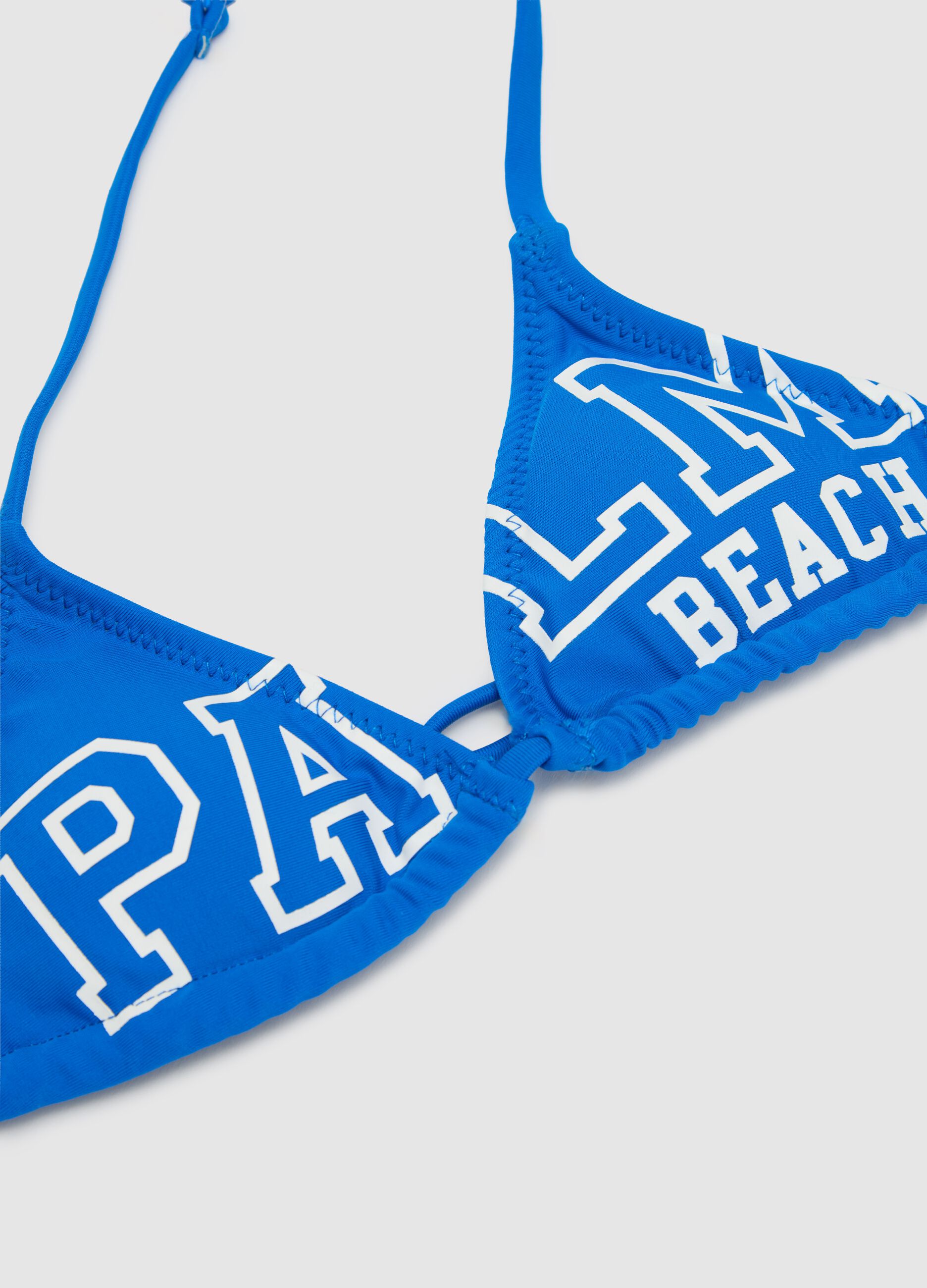 Girls' bikini in blue stretch blend
